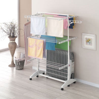 Tendedero Torre Plegable 3 Niveles con Ruedas